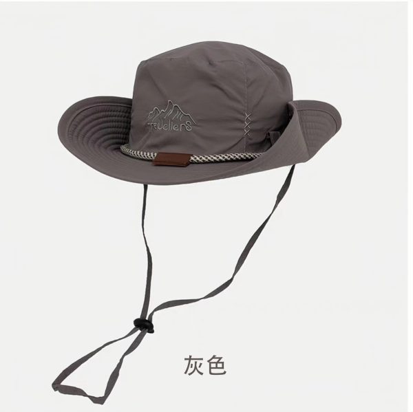 2024 spring/summer waterproof fisherman hat outdoor climbing hat sun-proof cowboy hat breathable big brim hat for men and women - Image 12